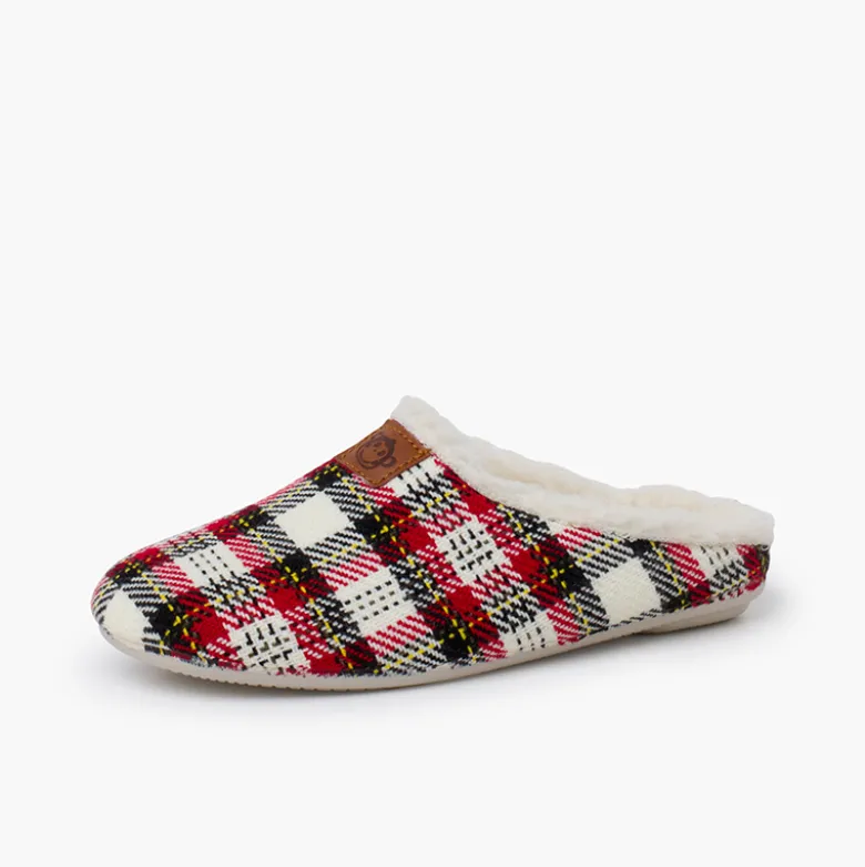 Zapatillas casa pura lana cuadros