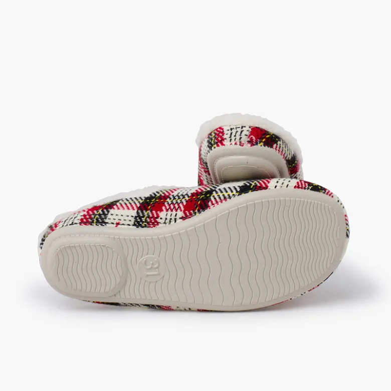 Zapatillas casa pura lana cuadros