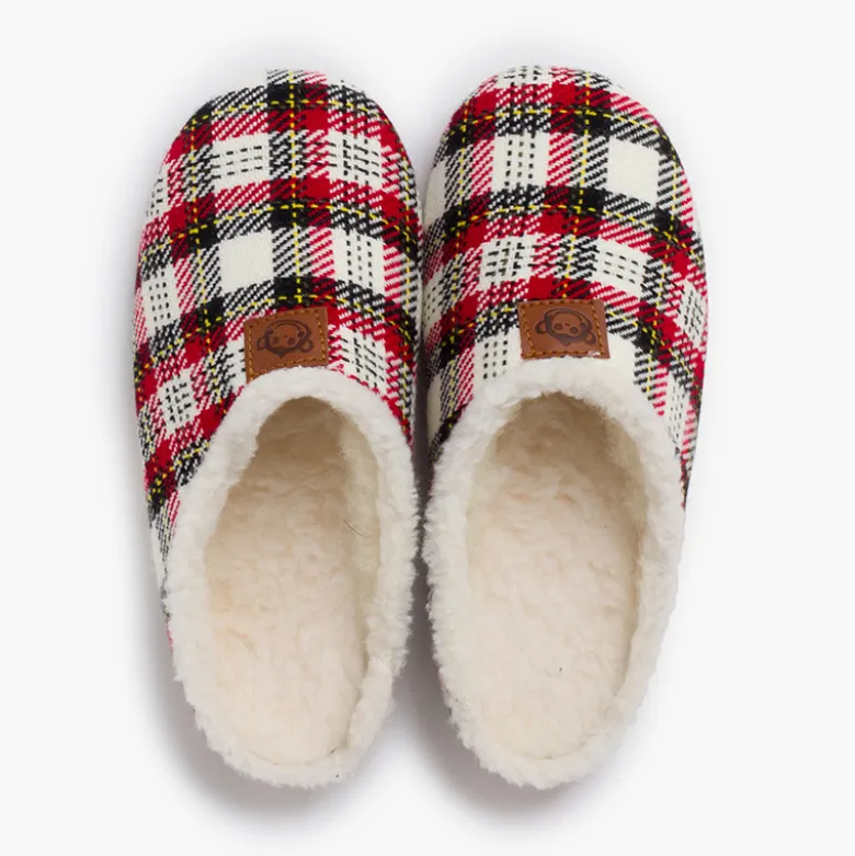 Zapatillas casa pura lana cuadros