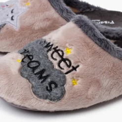 Zapatillas casa tipo zueco dibujo luna