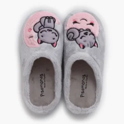 Zapatillas casa tipo zueco gato y luna