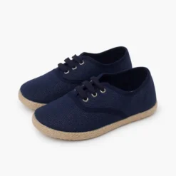 Zapatillas lino cordones suela alpargata