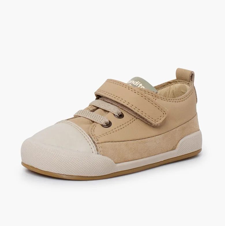 Zapatillas piel puntera cordones elásticos Blanditos