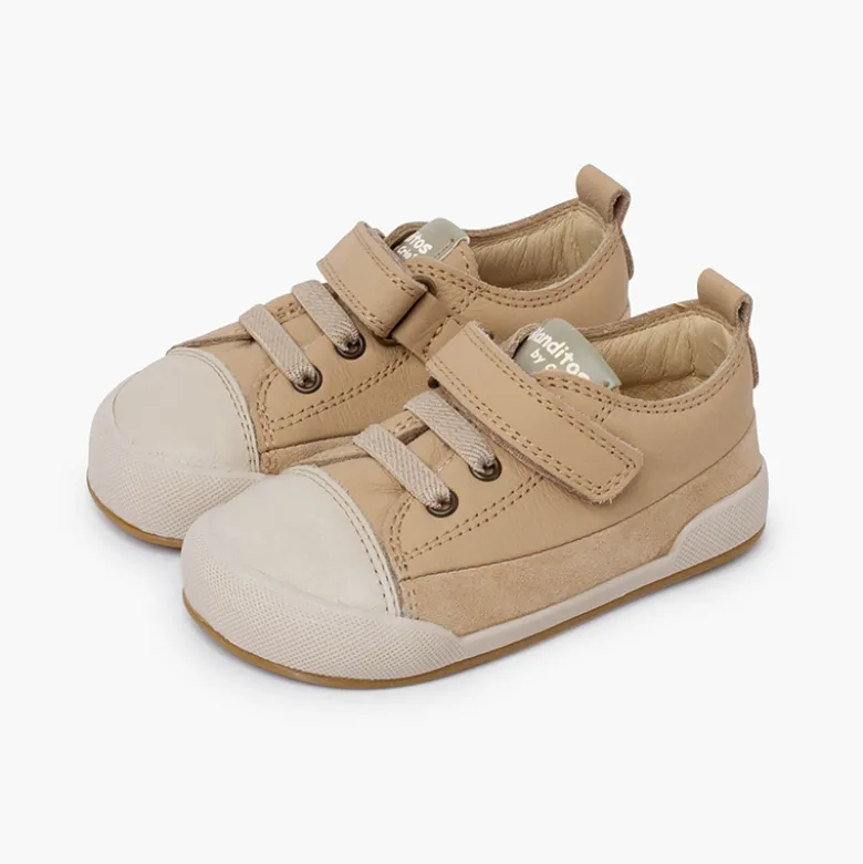 Zapatillas piel puntera cordones elásticos Blanditos
