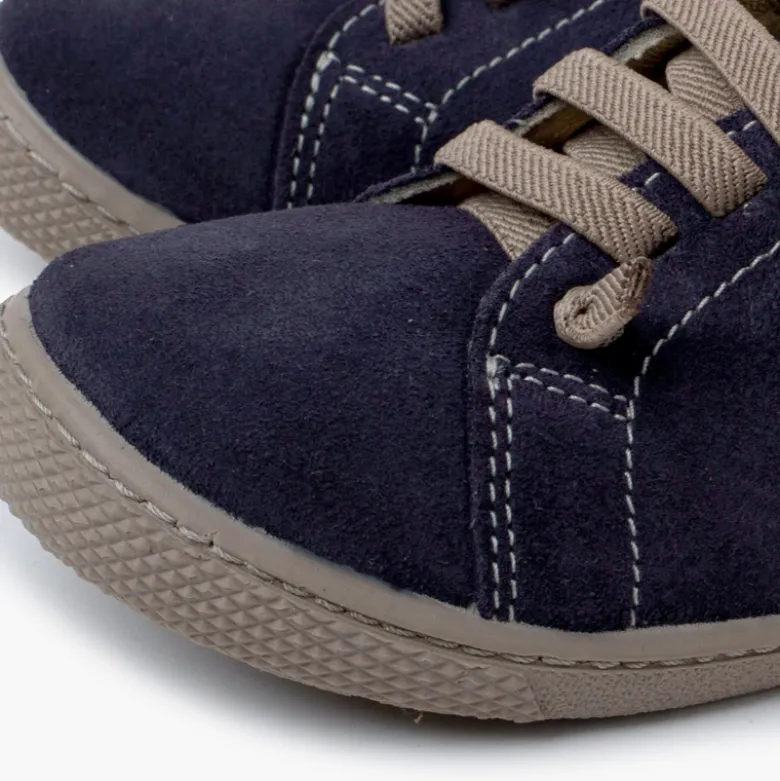 Zapatillas serraje barefoot cordones elásticos