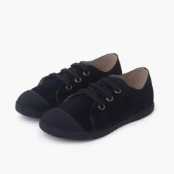 Zapatillas serraje puntera de goma y cordones