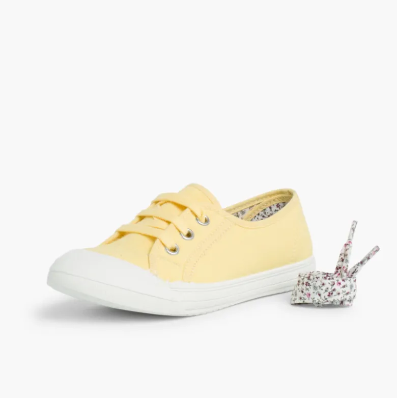 Zapatillas Tela Punta Goma Cordones