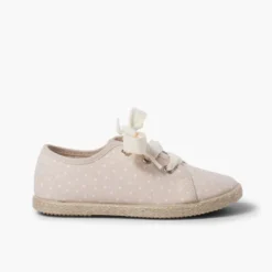 Zapatillas tela puntitos niña