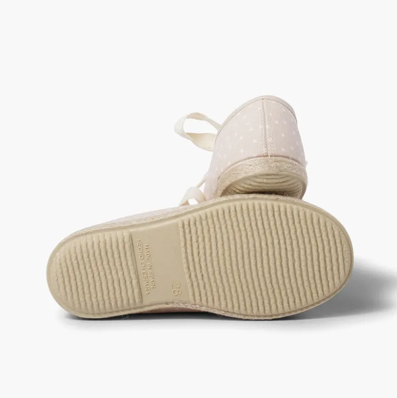 Zapatillas tela puntitos niña