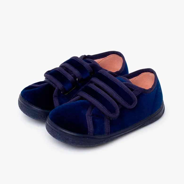 Zapatillas terciopelo barefoot doble tira adherente