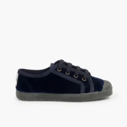 Zapatilla terciopelo con cordones