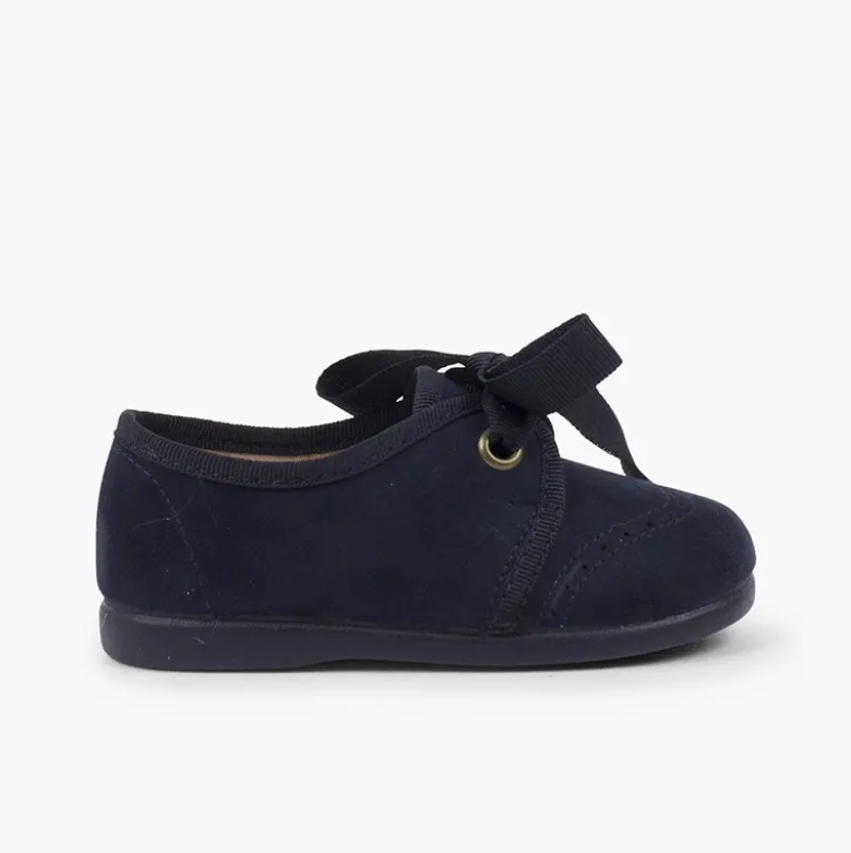 Zapatito niños tipo blucher con lazo y picados