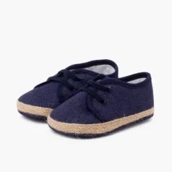 Zapatos bebé lino y yute cordón elástico