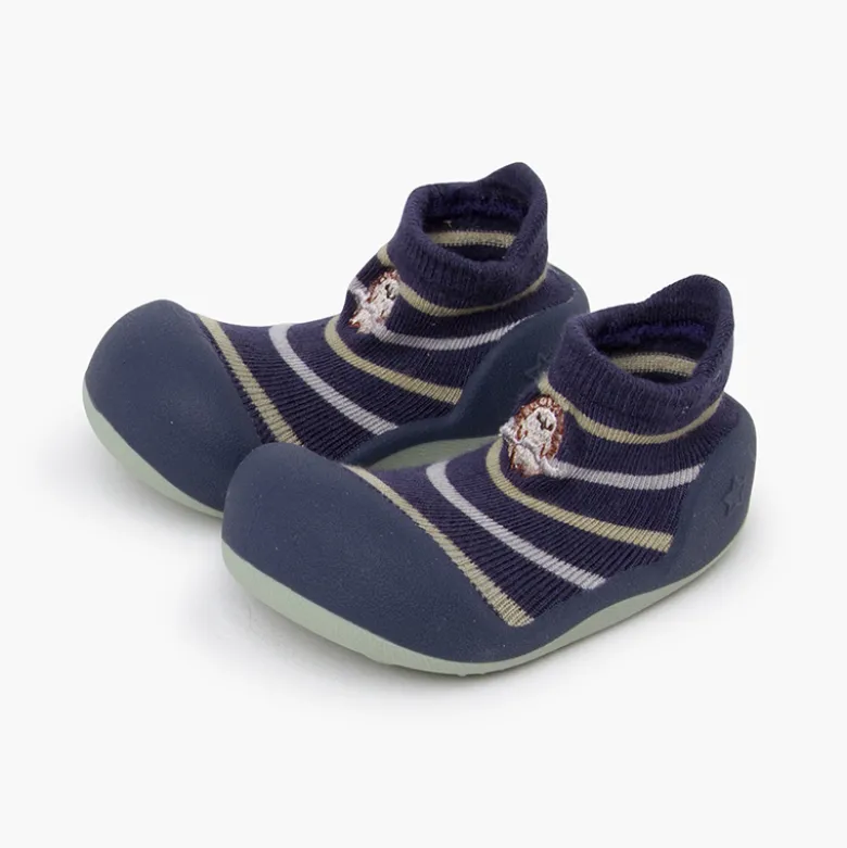 Zapatos bebé puntera redondeada rayas Erizo