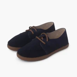 Zapatos cordones serraje suela caramelo