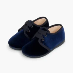 Zapato terciopelo cordón faya