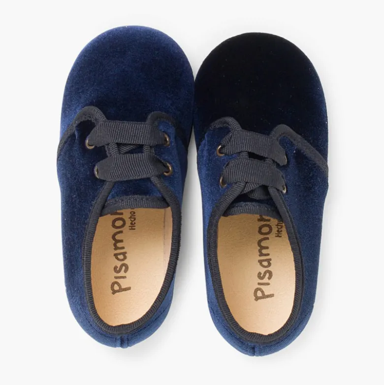 Zapato terciopelo cordón faya