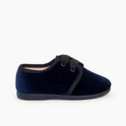 Zapato terciopelo cordón faya