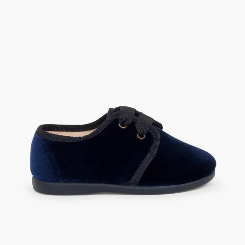 Zapato terciopelo cordón faya